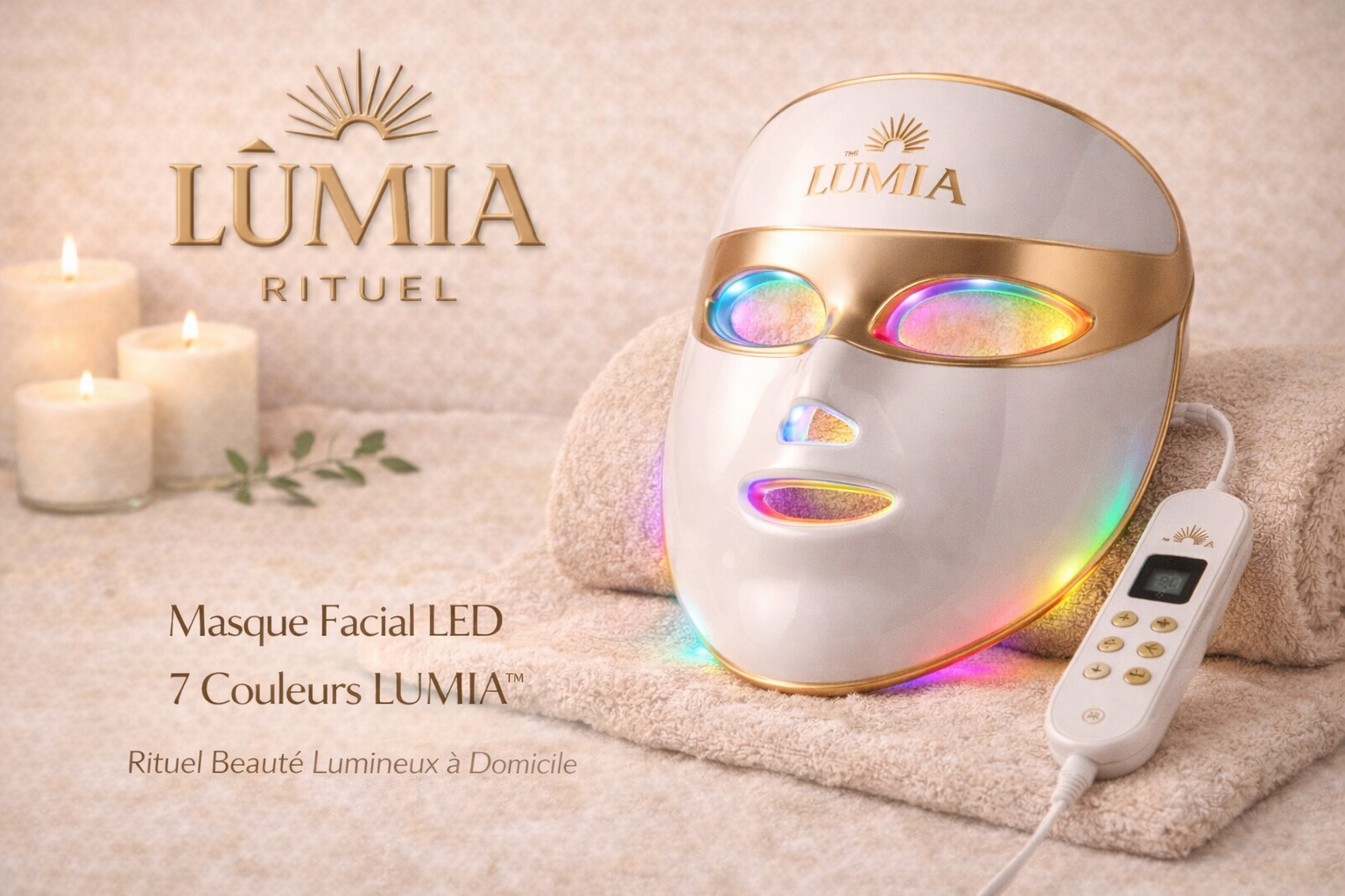 Masque Facial LED 7 Couleurs LUMIA™ – Rituel Beauté Lumineux à Domicile