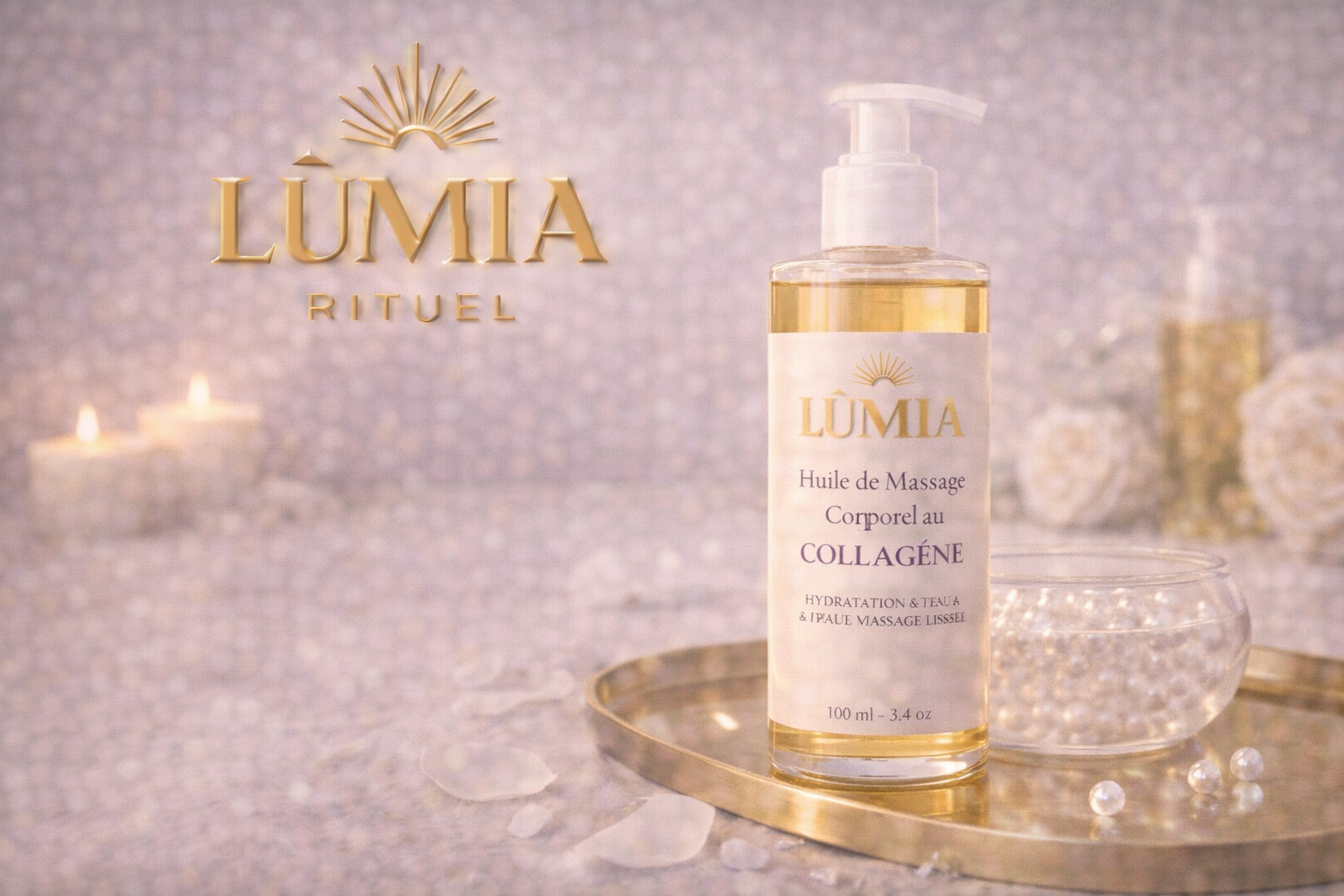 Huile de Massage Corporel au Collagène LUMIA™ – Hydratation & Peau Visiblement Lissée