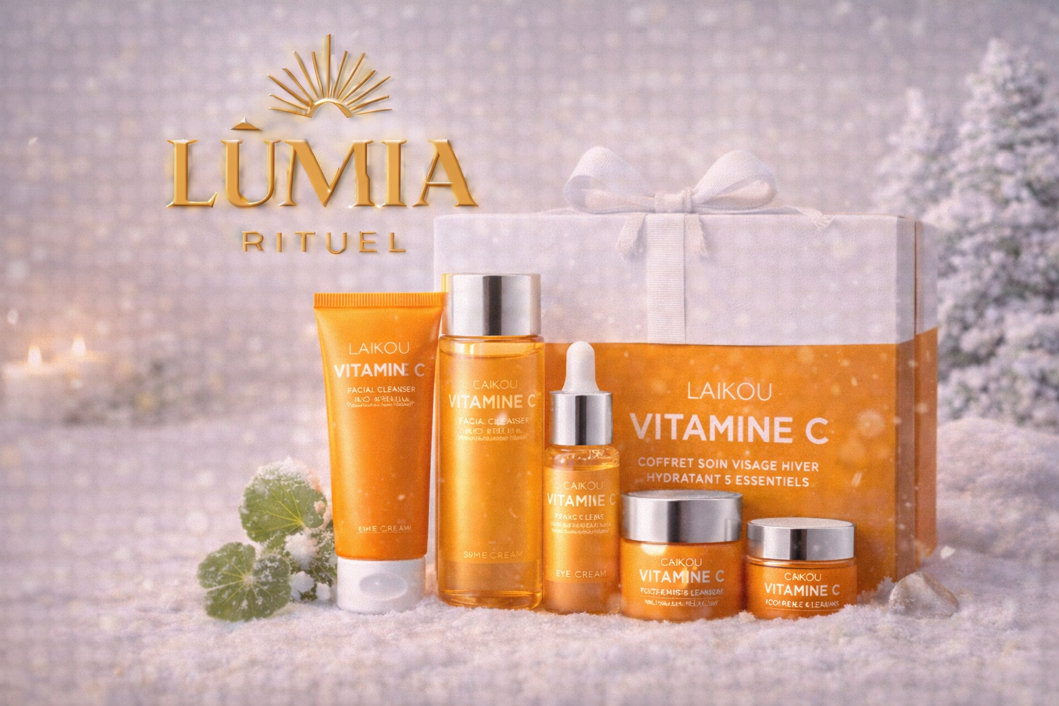 LAIKOU Vitamine C™ – Coffret Soin Visage Hiver Hydratant (5 Essentiels)