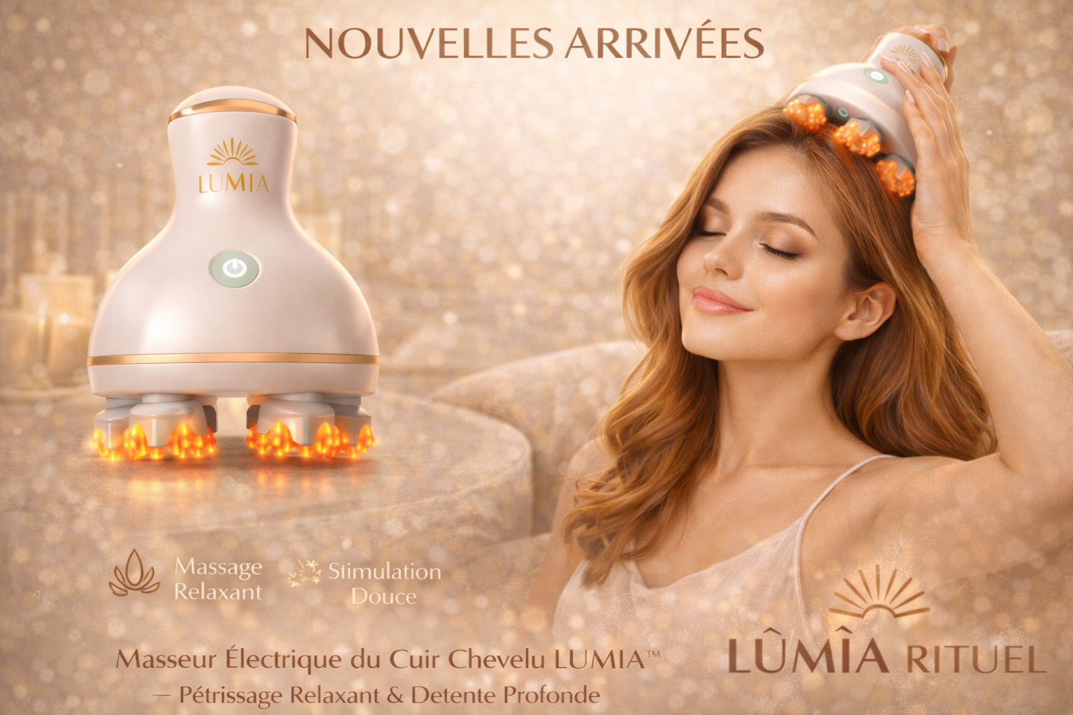 Masseur Électrique du Cuir Chevelu LUMIA™ – Pétrissage Relaxant & Détente Profonde