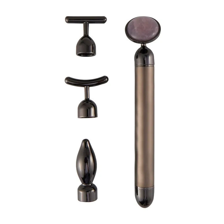 Rouleau de Quartz Rose Vibrant 4-en-1 LUMIA™ – Massage Visage & Regard, Rituel Beauté