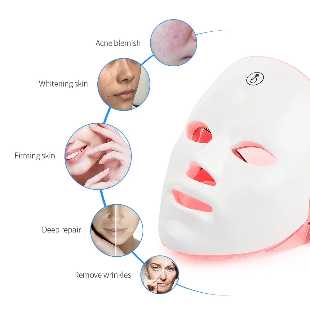 Masque Facial LED 7 Couleurs LUMIA™ – Rituel Beauté Lumineux à Domicile