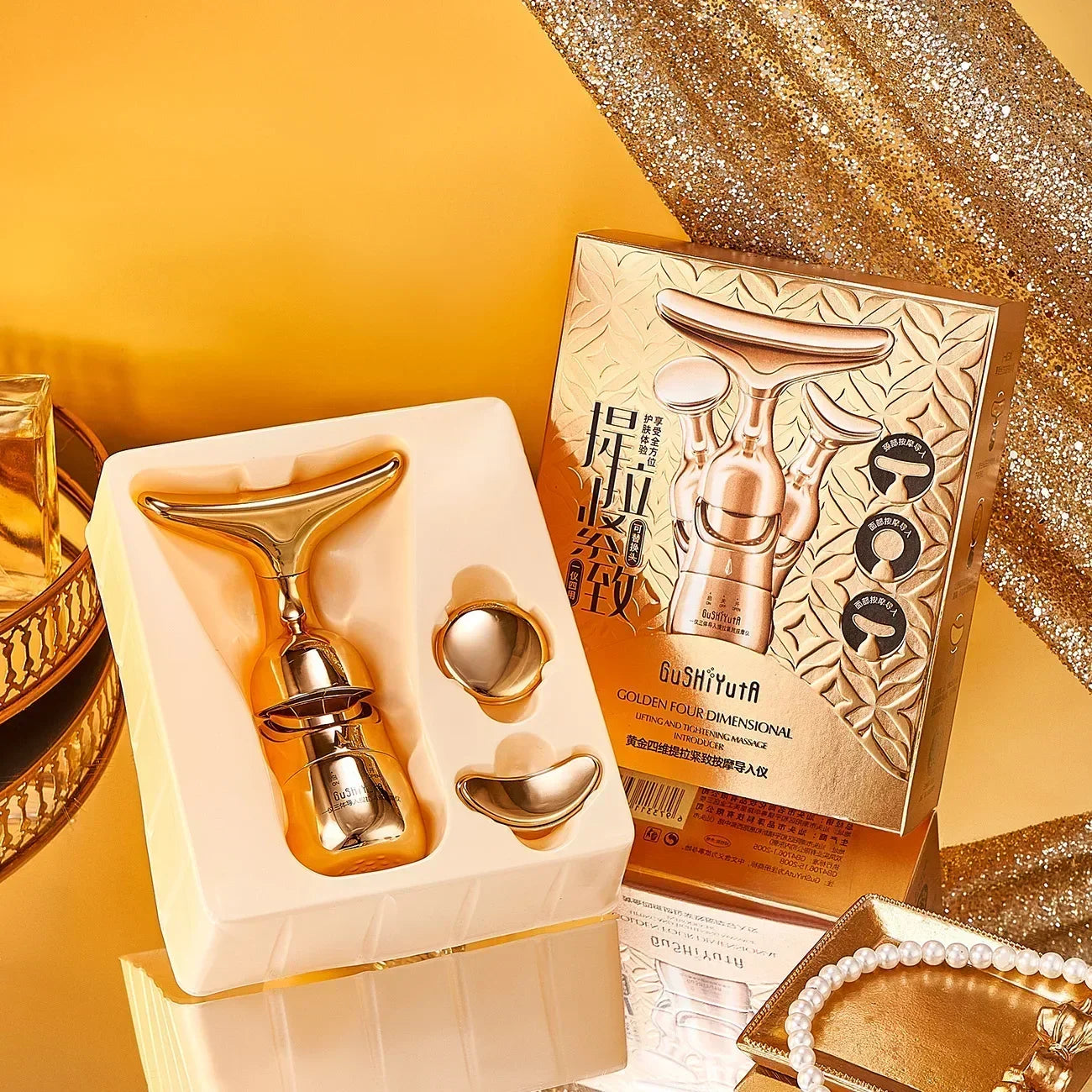 Masseur Visage 3-en-1 Microcourant LUMIA™ – Rituel Beauté Visage, Cou & Regard