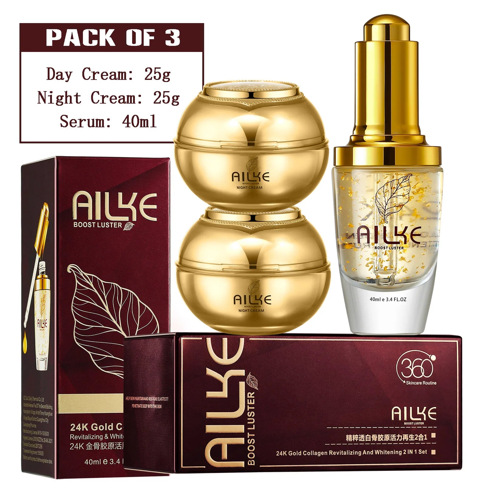 AILKE™ Crème Visage Éclat au Collagène – Hydratation & Teint Visiblement Uniforme