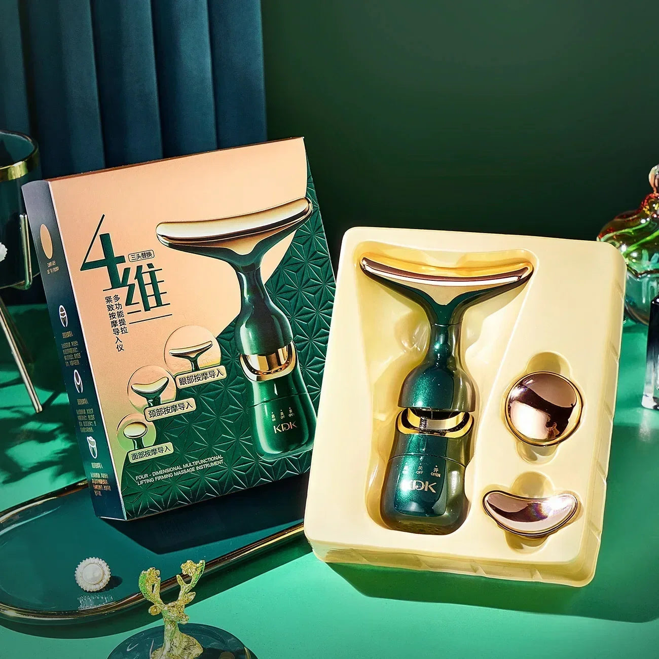 Masseur Visage 3-en-1 Microcourant LUMIA™ – Rituel Beauté Visage, Cou & Regard