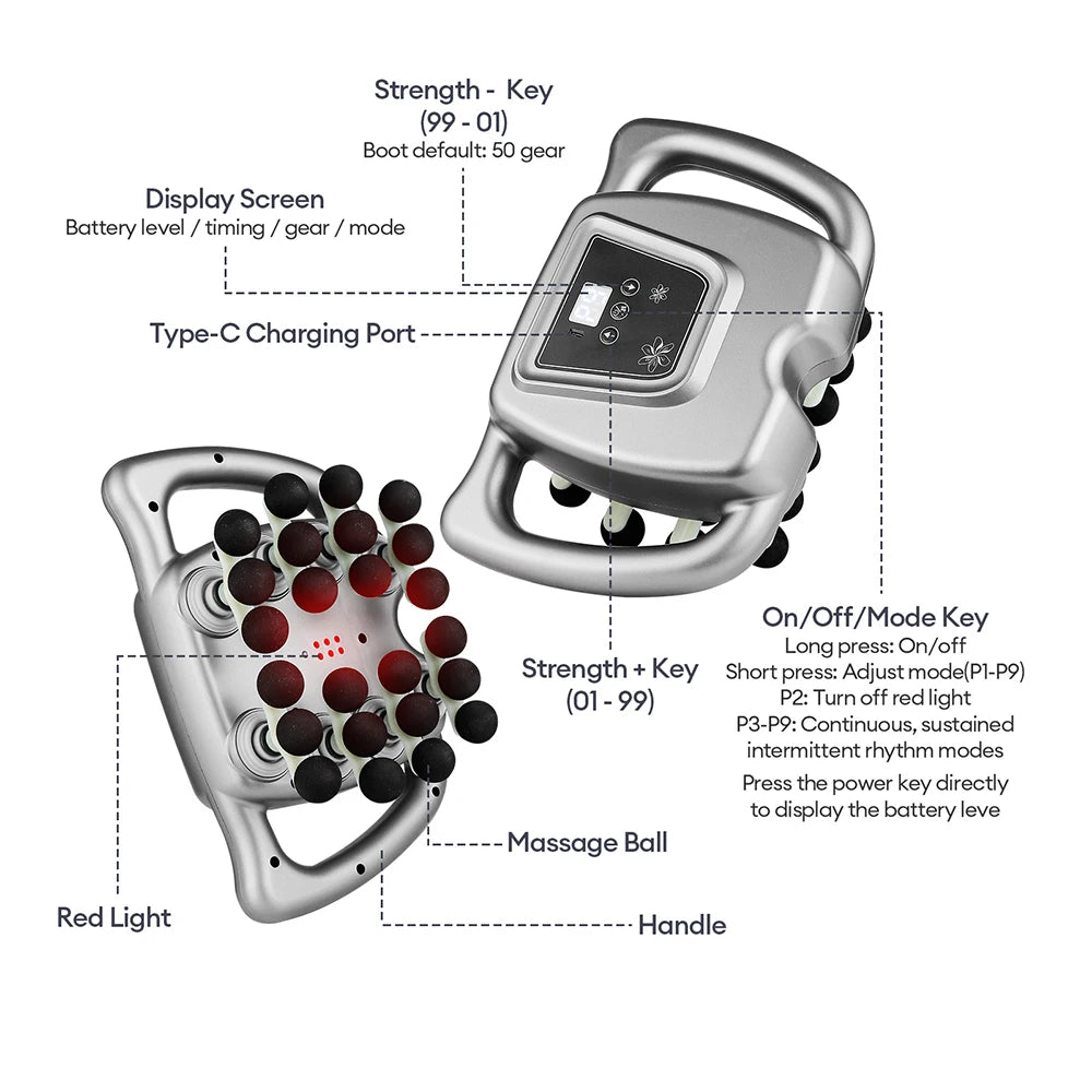 Pistolet de Massage Haute Fréquence LUMIA™ – Relaxation Musculaire & Récupération Corps Entier