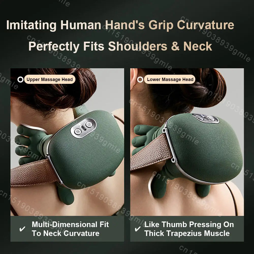 Oreiller Masseur Cervical Shiatsu LUMIA™ – Soulagement Profond du Cou, Épaules & Dos