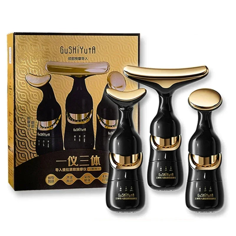 Masseur Visage 3-en-1 Microcourant LUMIA™ – Rituel Beauté Visage, Cou & Regard