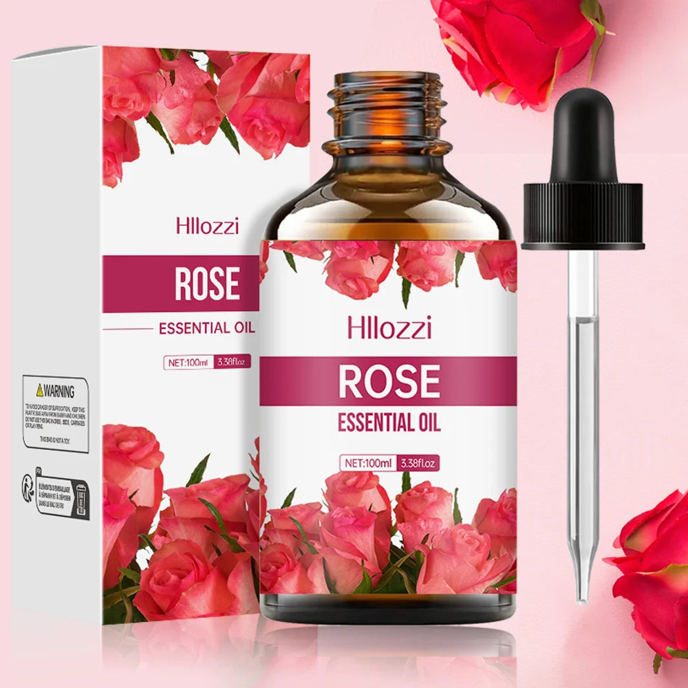 Huile de Massage à la Rose LUMIA™ – Soin Hydratant Visage & Corps, Rituel Douceur