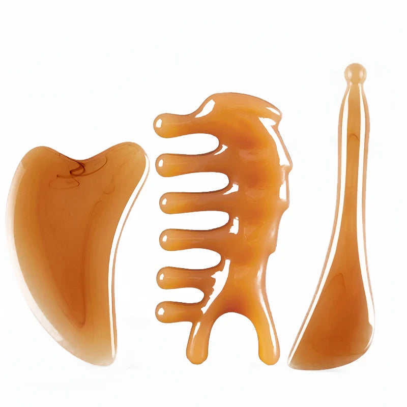 Planche de Massage Gua Sha LUMIA™ – Rituel Spa Visage & Corps en Résine Naturelle