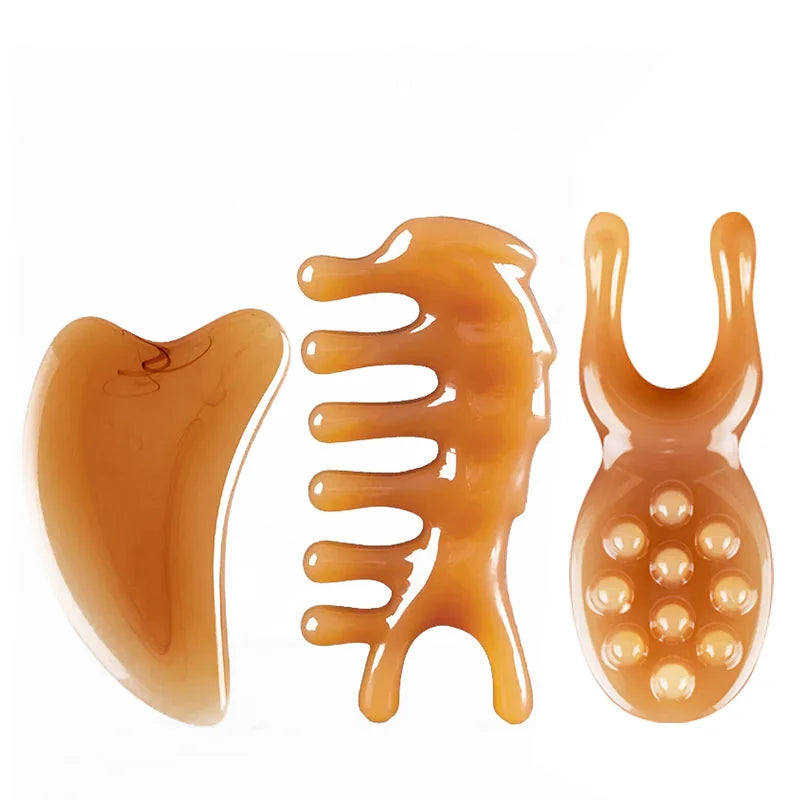 Planche de Massage Gua Sha LUMIA™ – Rituel Spa Visage & Corps en Résine Naturelle