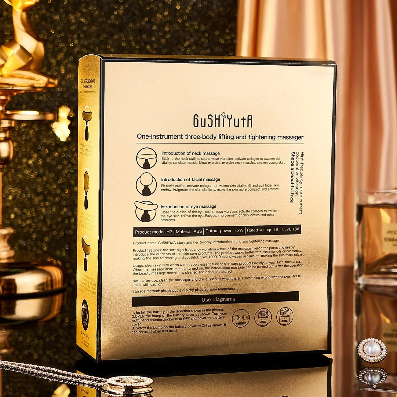 Masseur Visage 3-en-1 Microcourant LUMIA™ – Rituel Beauté Visage, Cou & Regard