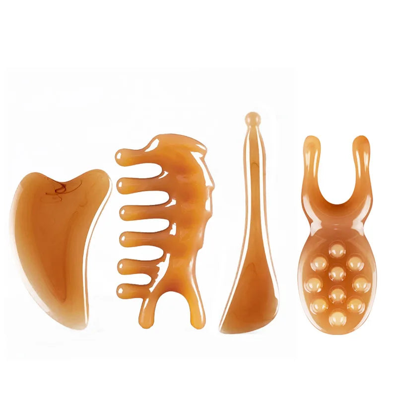 Planche de Massage Gua Sha LUMIA™ – Rituel Spa Visage & Corps en Résine Naturelle