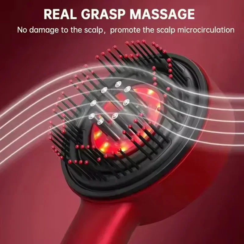 Peigne de Massage Électrique à Lumière Rouge LUMIA™ – Rituel Cuir Chevelu & Relaxation