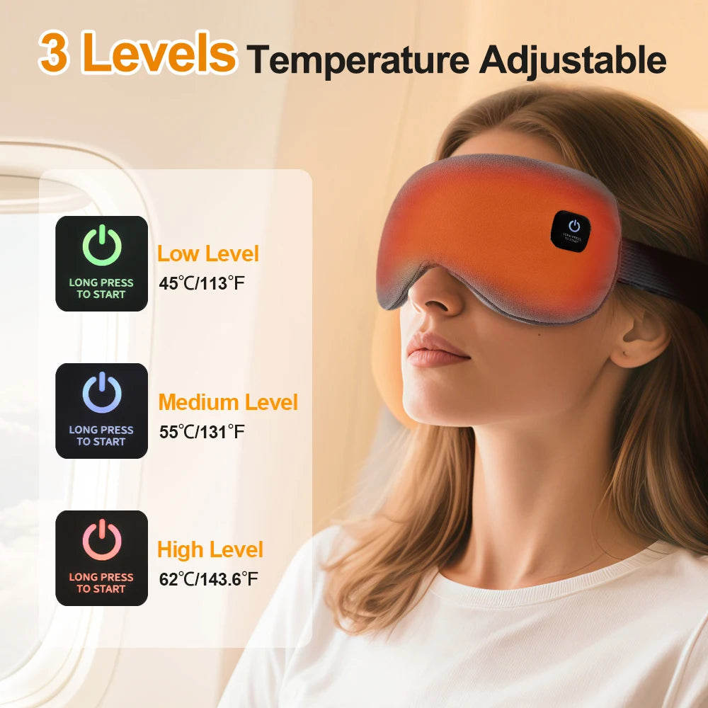 Masque Chauffant 3D pour les Yeux LUMIA™ – Chaleur Apaisante & Sommeil Profond